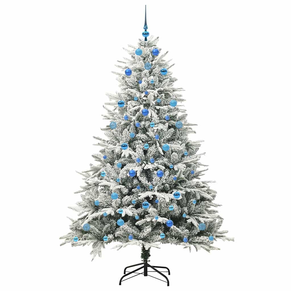 Konstgjord Förbelyst Julgran med Bollsats Grön 210 cm
