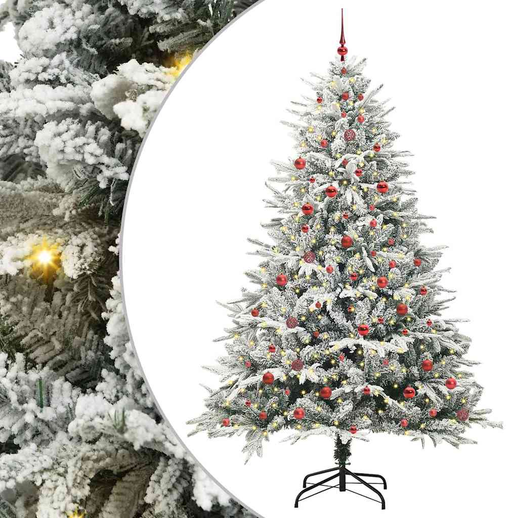 Konstgjord Förbelyst Julgran med Bollsats Grön 240 cm