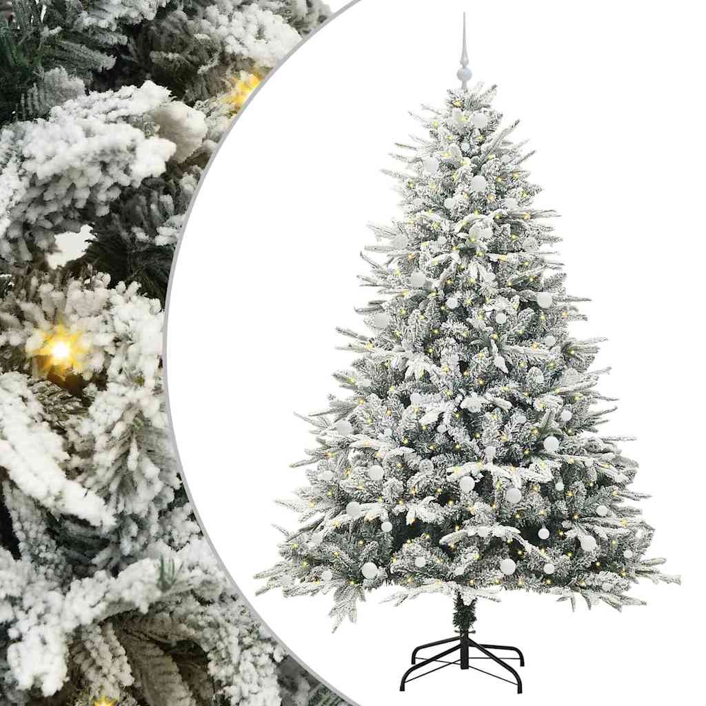 Konstgjord Förbelyst Julgran med Bollsats Grön 240 cm