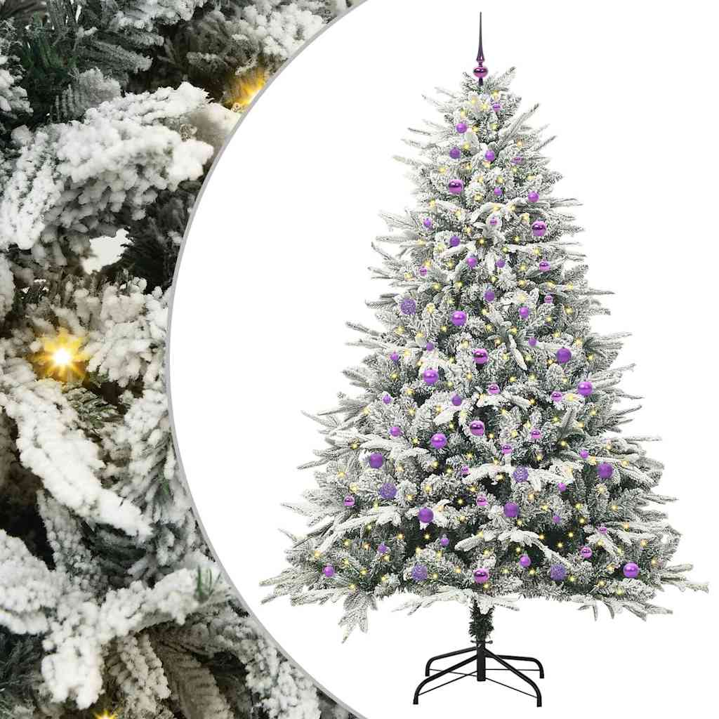 Konstgjord Förbelyst Julgran med Bollsats Grön 240 cm