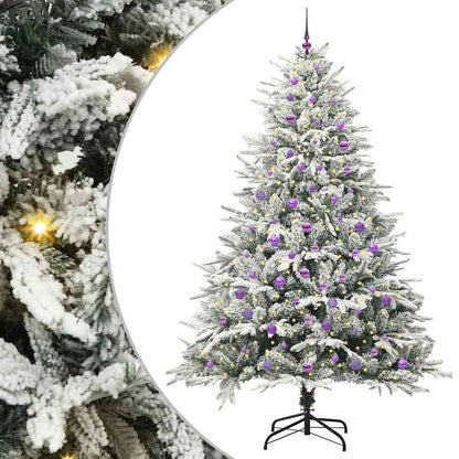 Konstgjord Förbelyst Julgran med Bollsats Grön 240 cm