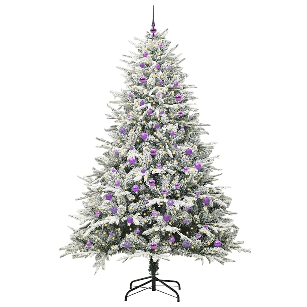 Konstgjord Förbelyst Julgran med Bollsats Grön 240 cm