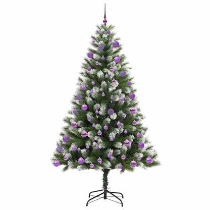 Konstgjord gångjärnsjulgran med flockad snö 300 LED-lampor