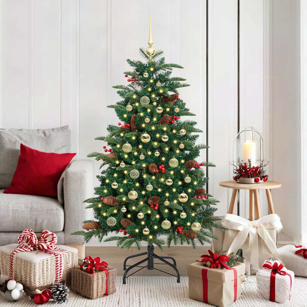 Konstgjord julgran Grön 150 cm PVC och Metall och Plast