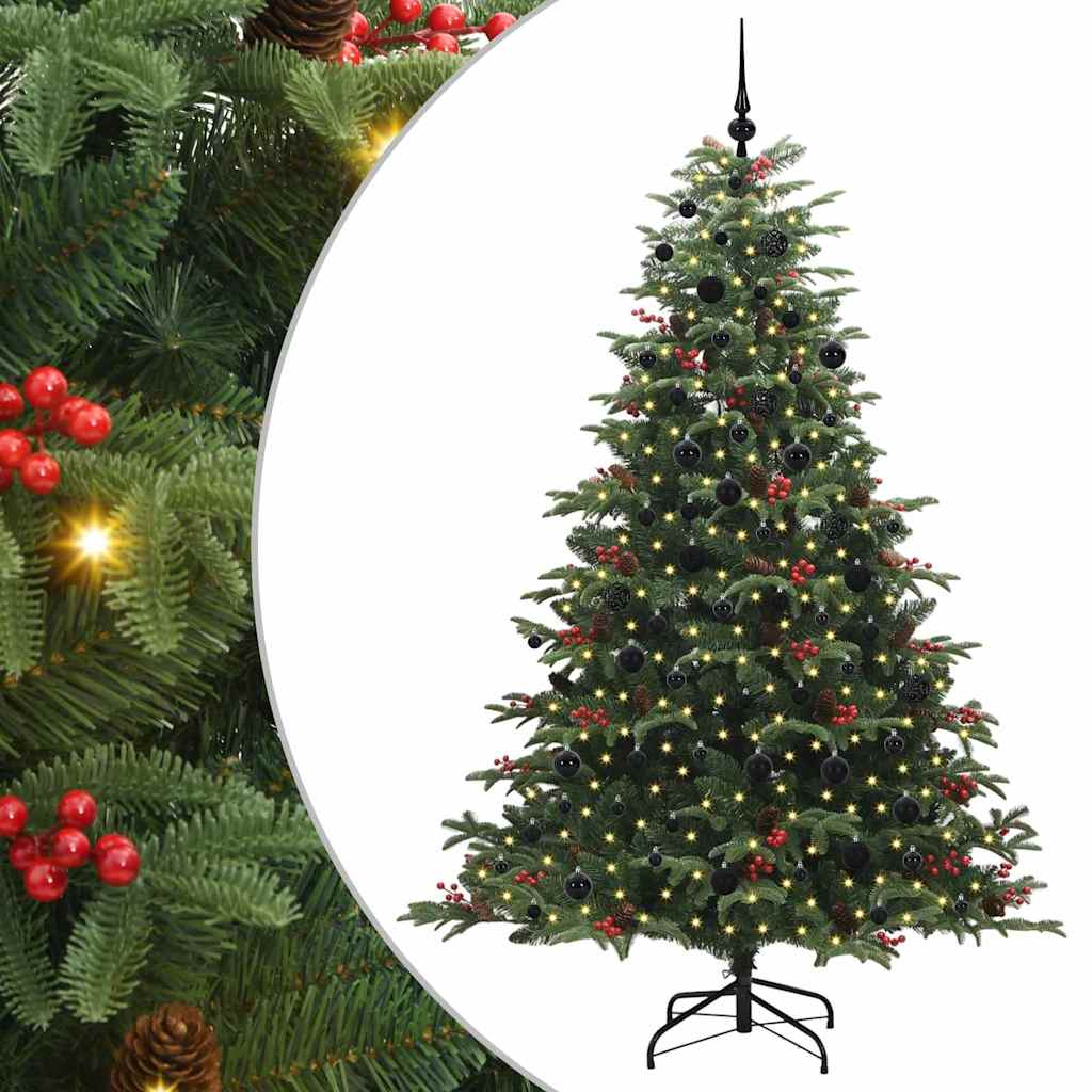 Konstgjord julgran Grön 210 cm PVC och Metall och Plast