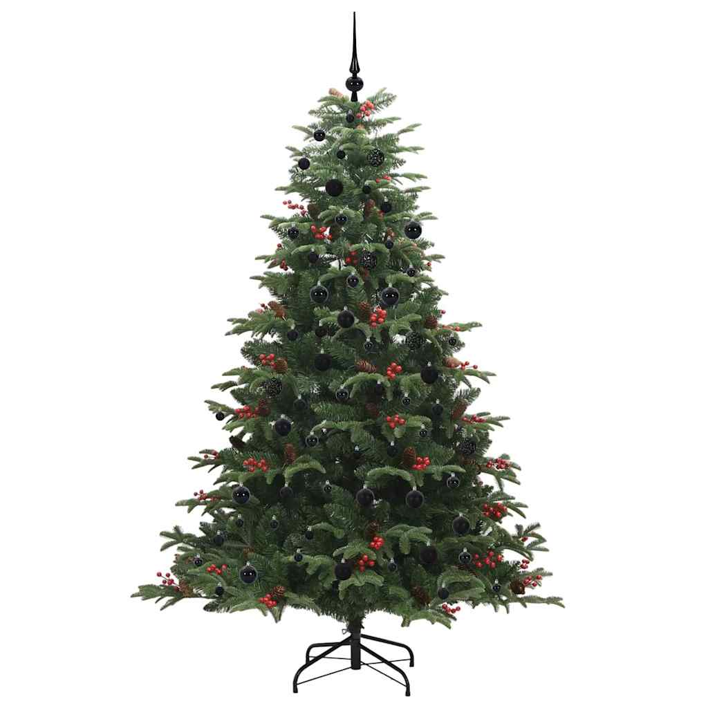 Konstgjord julgran Grön 210 cm PVC och Metall och Plast