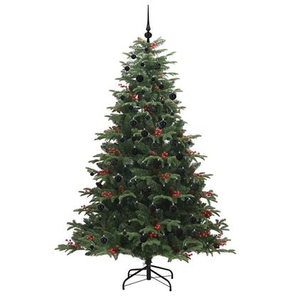 Konstgjord julgran Grön 210 cm PVC och Metall och Plast