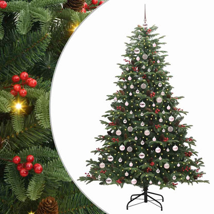 Konstgjord julgran Grön 210 cm PVC och Metall och Plast