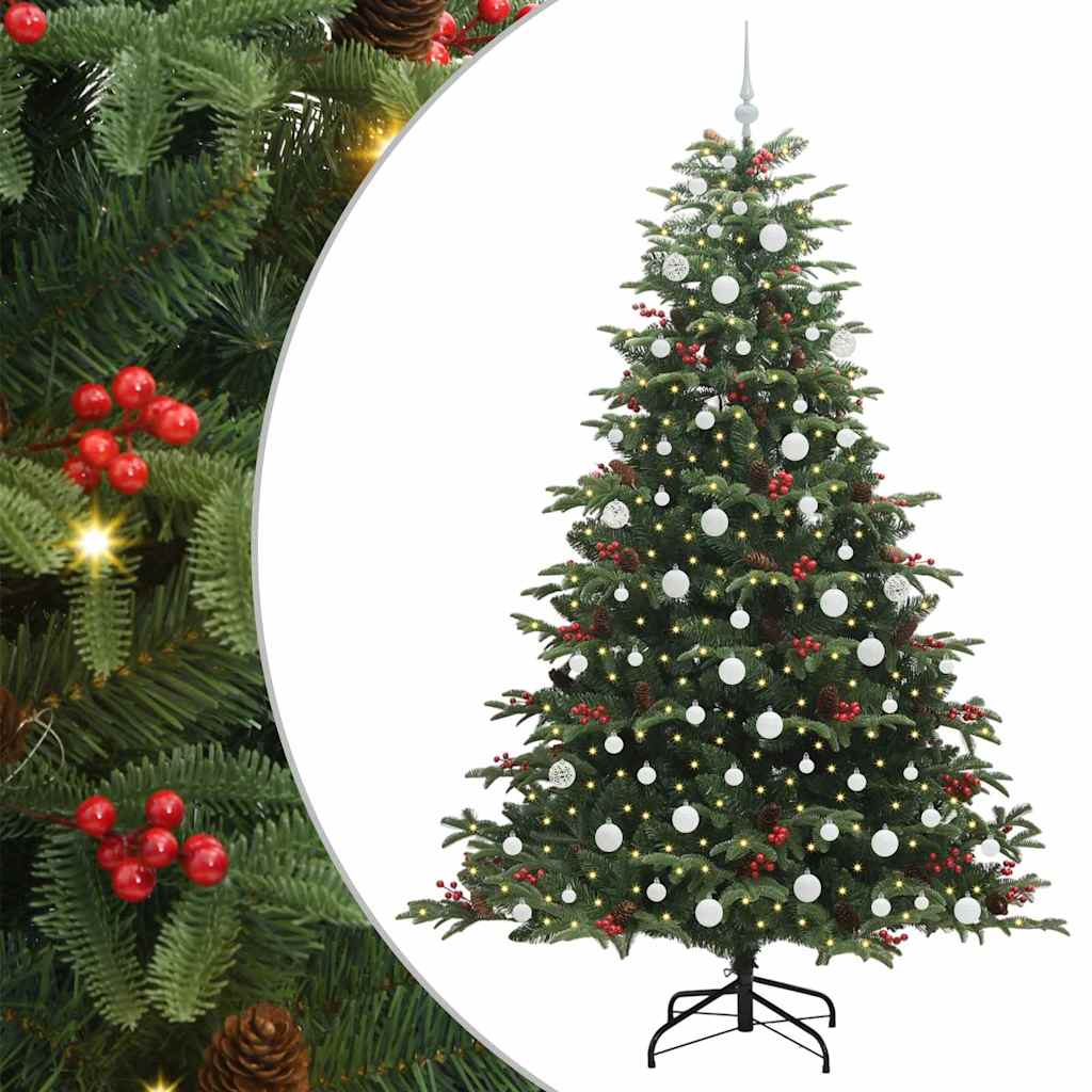 Konstgjord julgran Grön 210 cm PVC och Metall och Plast