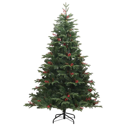 Konstgjord julgran Grön 210 cm PVC och Metall och Plast