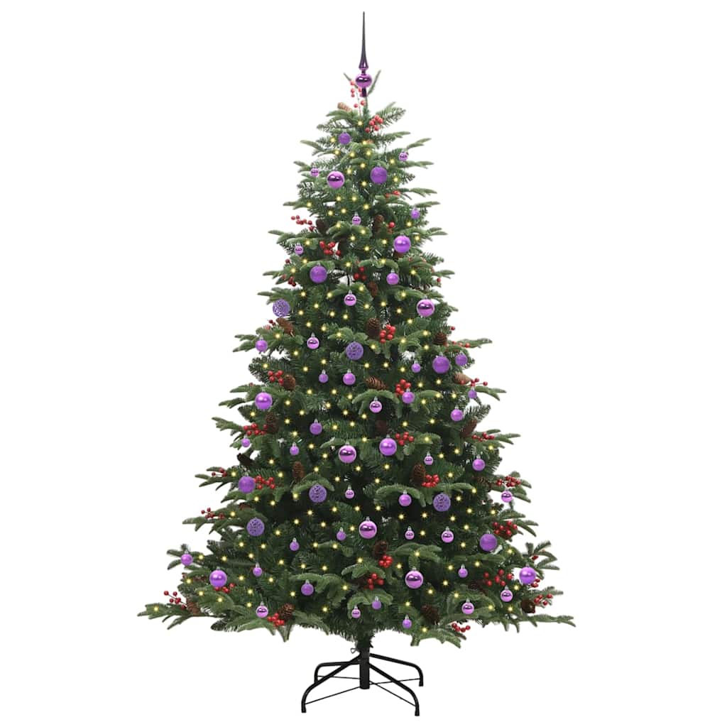 Konstgjord julgran Grön 210 cm PVC och Metall och Plast