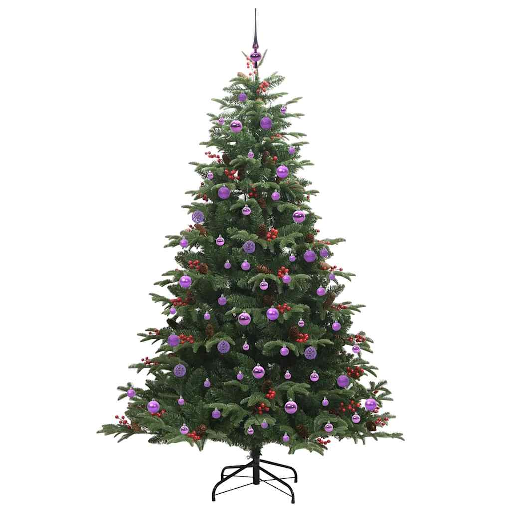 Konstgjord julgran Grön 210 cm PVC och Metall och Plast