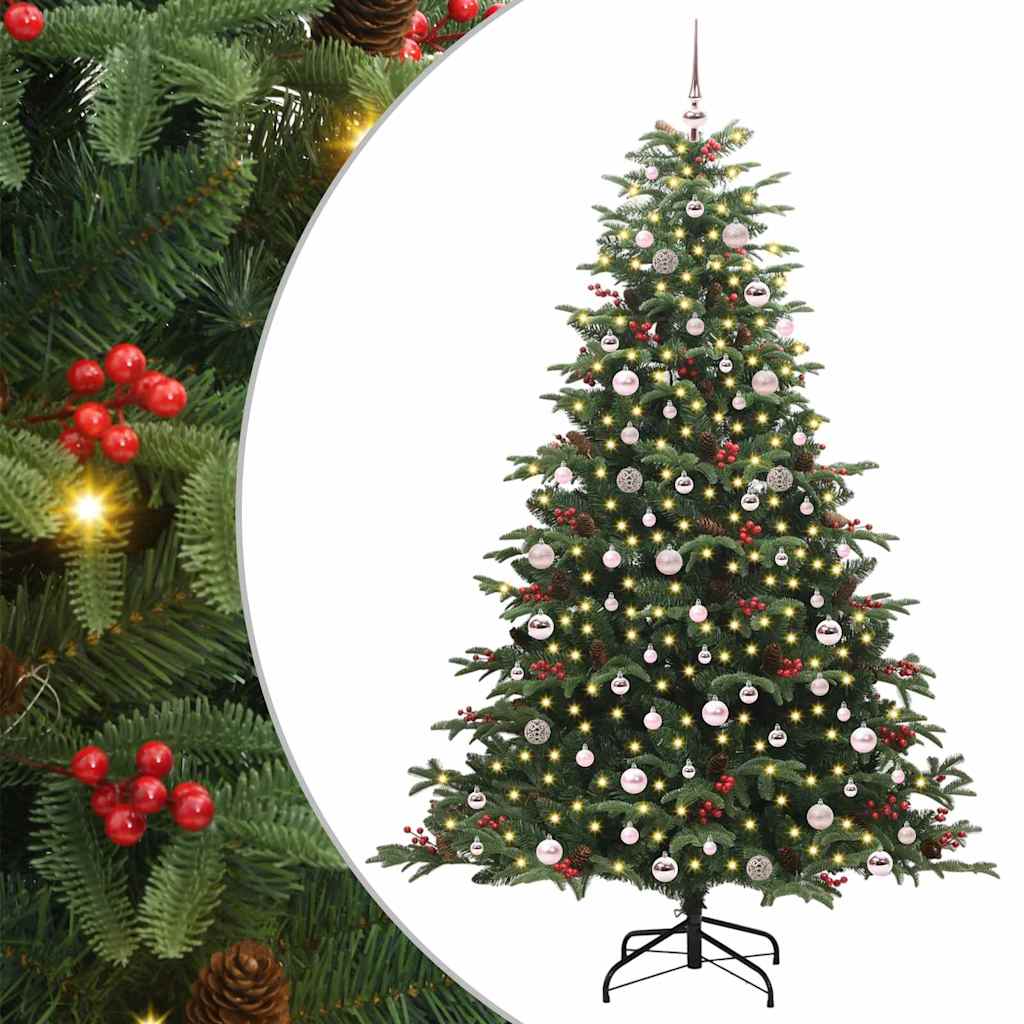 Konstgjord julgran Grön 240 cm PVC och Metall och Plast