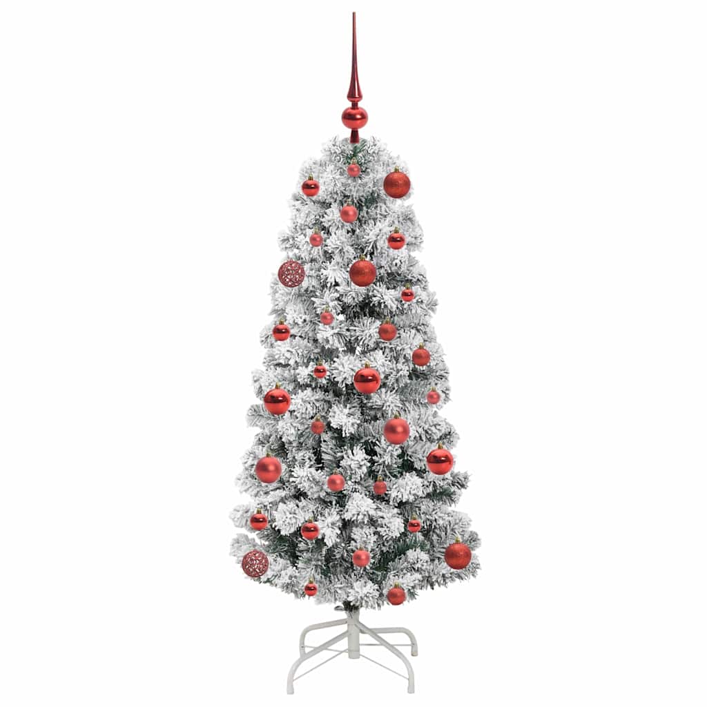 Plast Hingad Julgran 150 LED-lampor Grön och Vit 120 cm