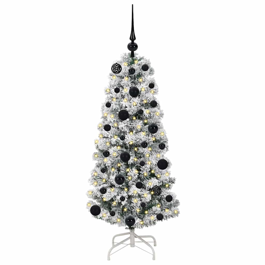 Plast Hingad Julgran 150 LED-lampor Grön och Vit 120 cm