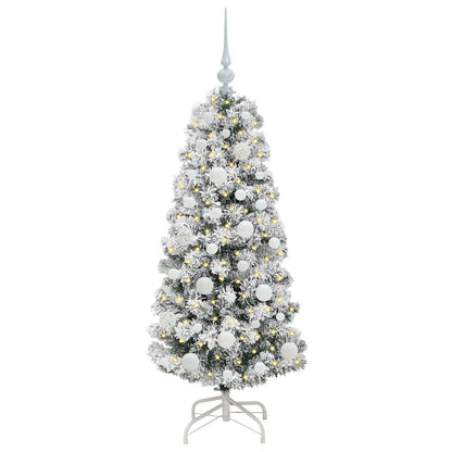 Plast Hingad Julgran 150 LED-lampor Grön och Vit 120 cm