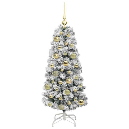 Plast Hingad Julgran 150 LED-lampor Grön och Vit 120 cm