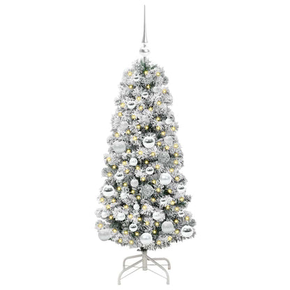 Plast Hingad Julgran 150 LED-lampor Grön och Vit 120 cm