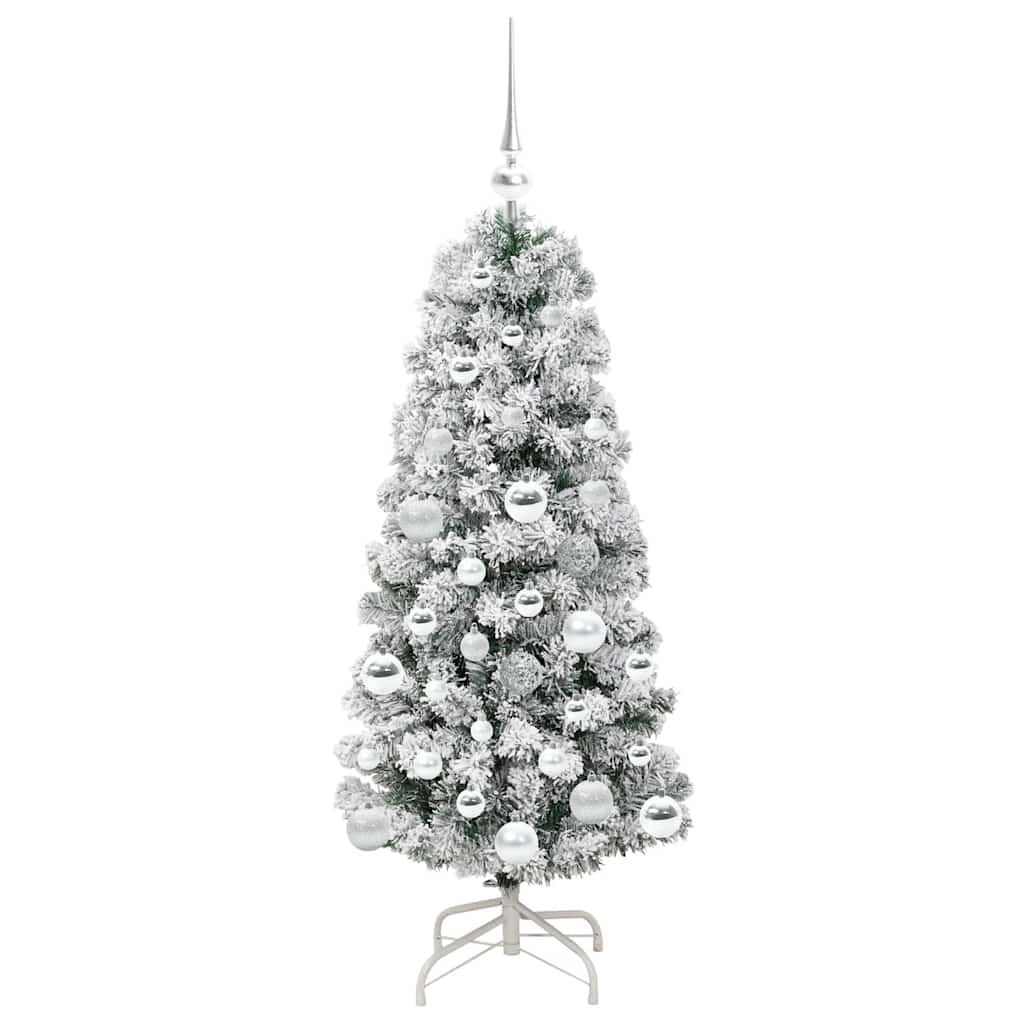 Plast Hingad Julgran 150 LED-lampor Grön och Vit 120 cm