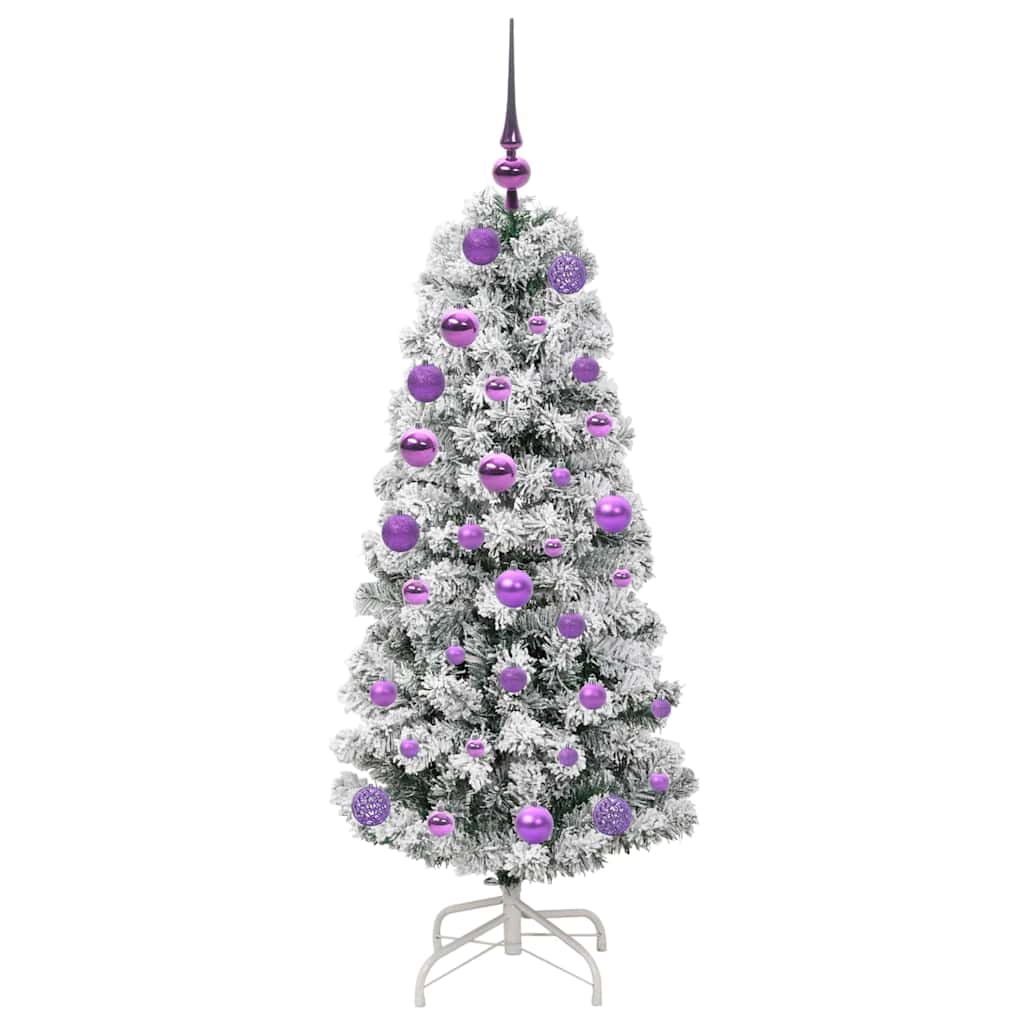 Plast Hingad Julgran 150 LED-lampor Grön och Vit 120 cm