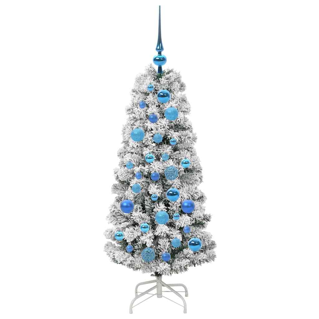 Plast Hingad Julgran 150 LED-lampor Grön och Vit 120 cm