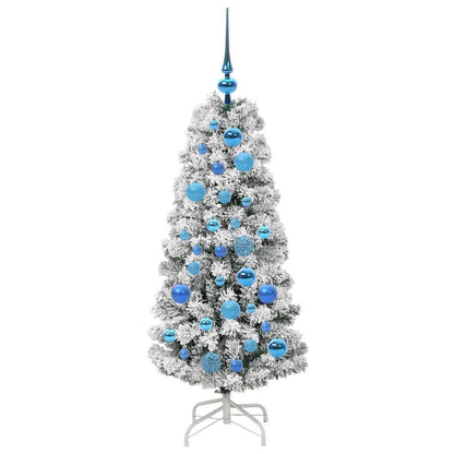 Plast Hingad Julgran 150 LED-lampor Grön och Vit 120 cm