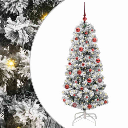 Plast Hingad Julgran 150 LED-lampor Grön och Vit 150 cm