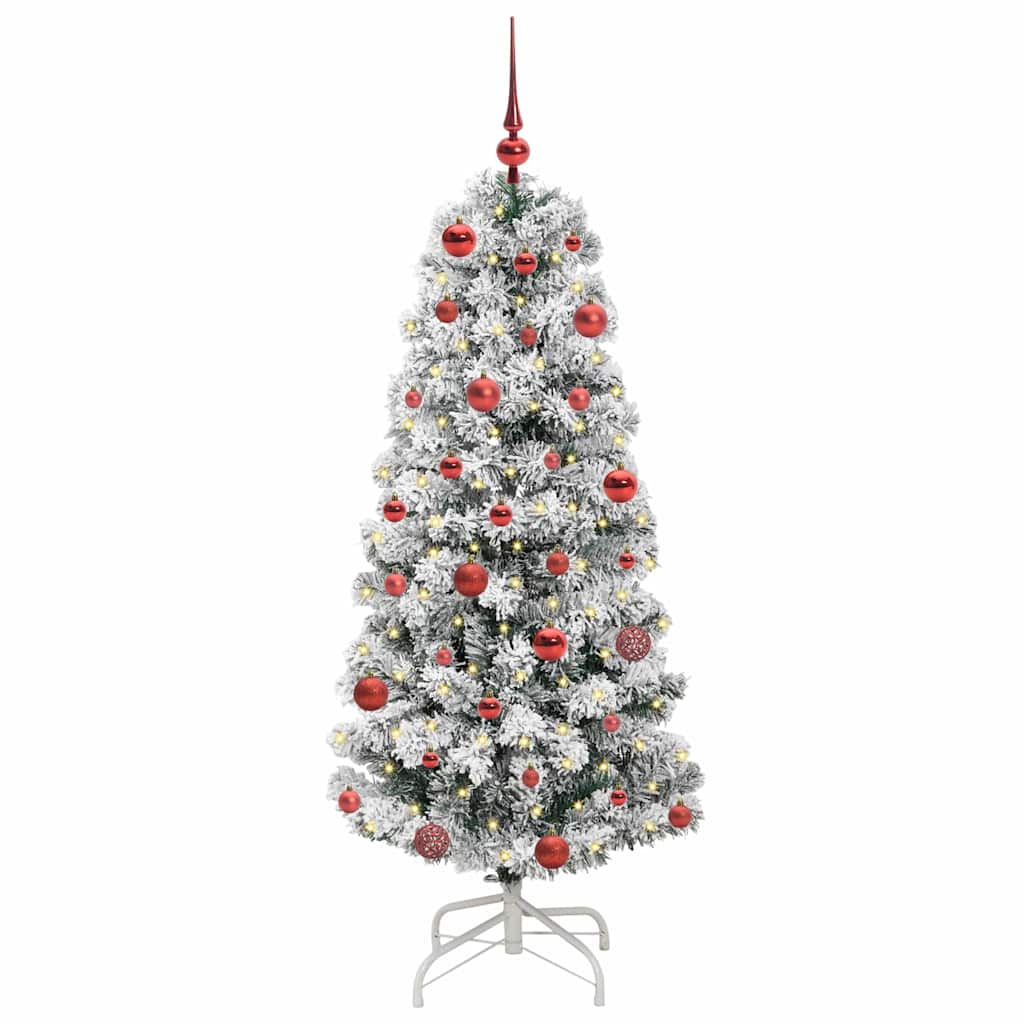 Plast Hingad Julgran 150 LED-lampor Grön och Vit 150 cm
