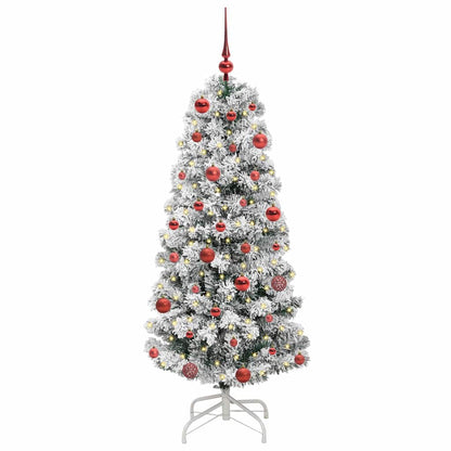 Plast Hingad Julgran 150 LED-lampor Grön och Vit 150 cm