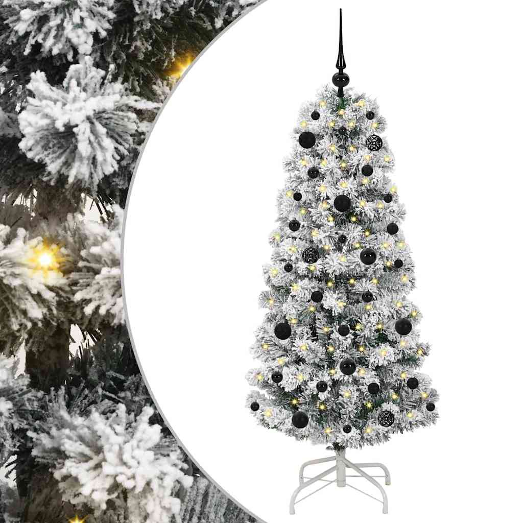 Plast Hingad Julgran 150 LED-lampor Grön och Vit 150 cm
