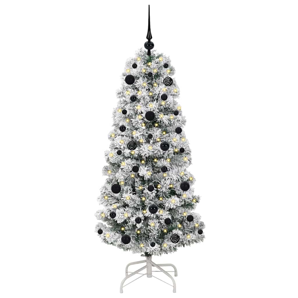 Plast Hingad Julgran 150 LED-lampor Grön och Vit 150 cm