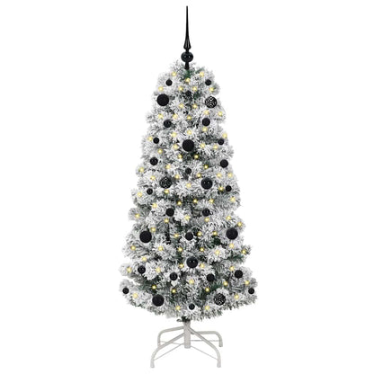 Plast Hingad Julgran 150 LED-lampor Grön och Vit 150 cm
