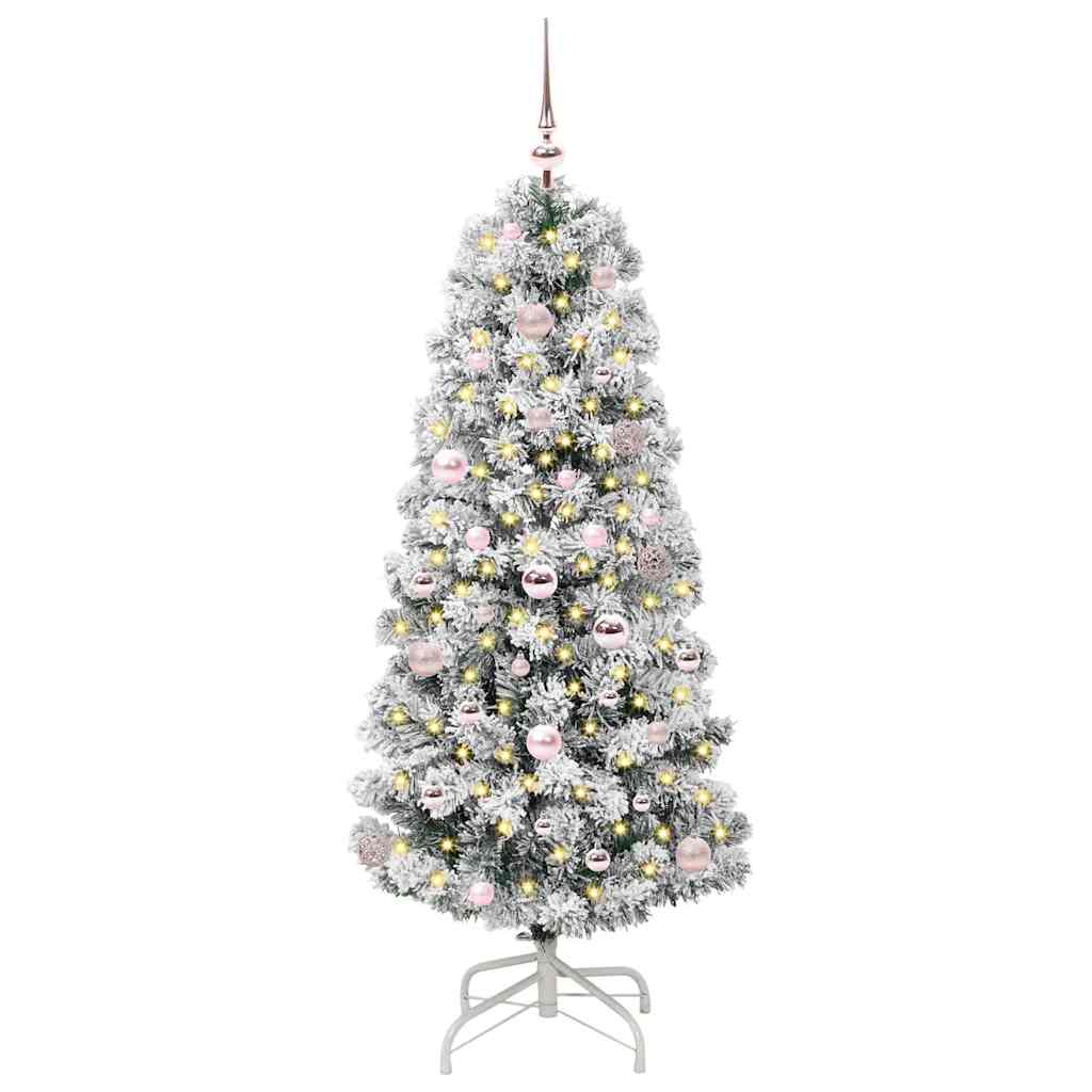 Plast Hingad Julgran 150 LED-lampor Grön och Vit 150 cm
