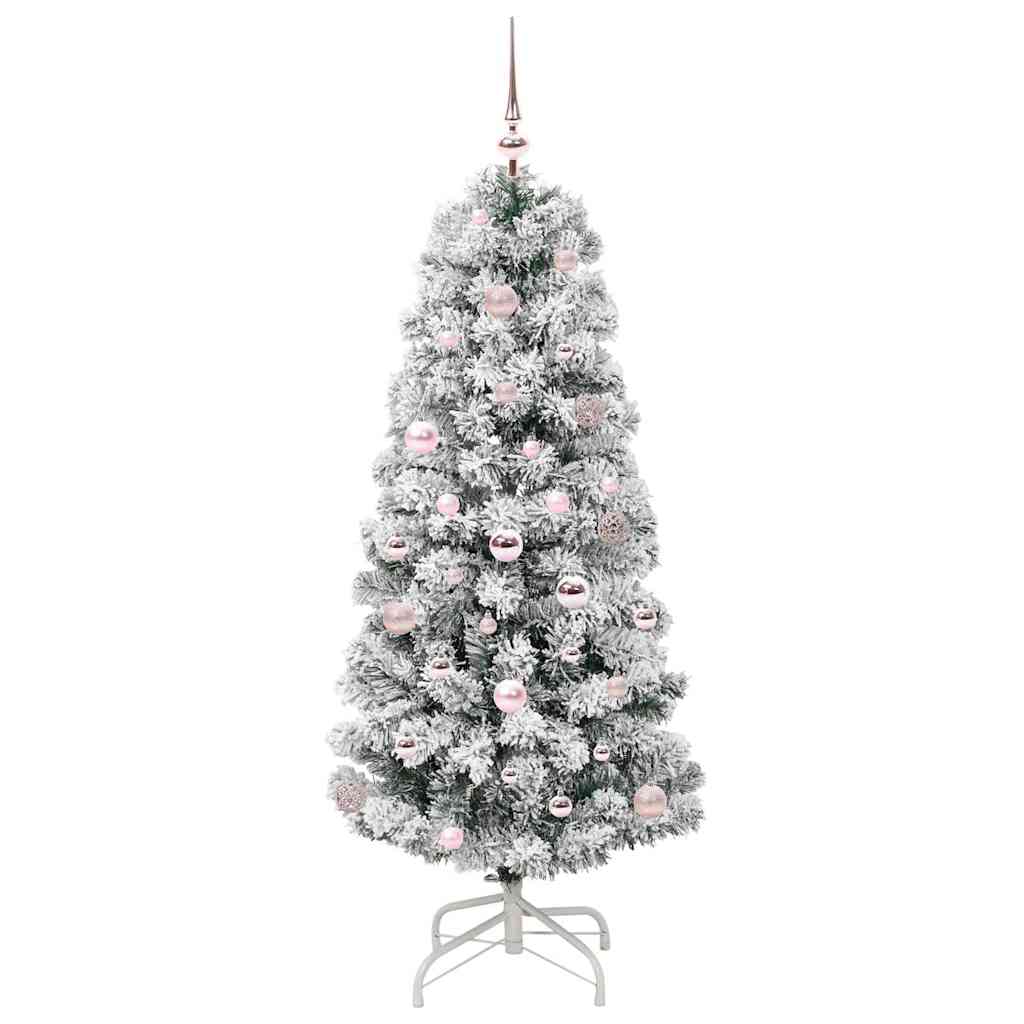 Plast Hingad Julgran 150 LED-lampor Grön och Vit 150 cm