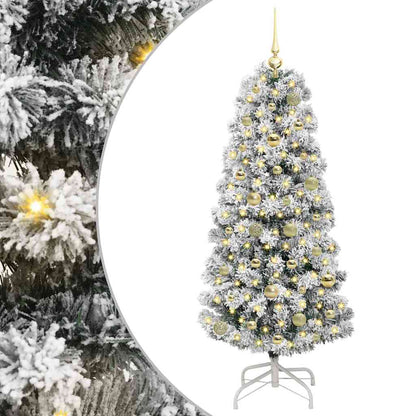 Plast Hingad Julgran 150 LED-lampor Grön och Vit 150 cm