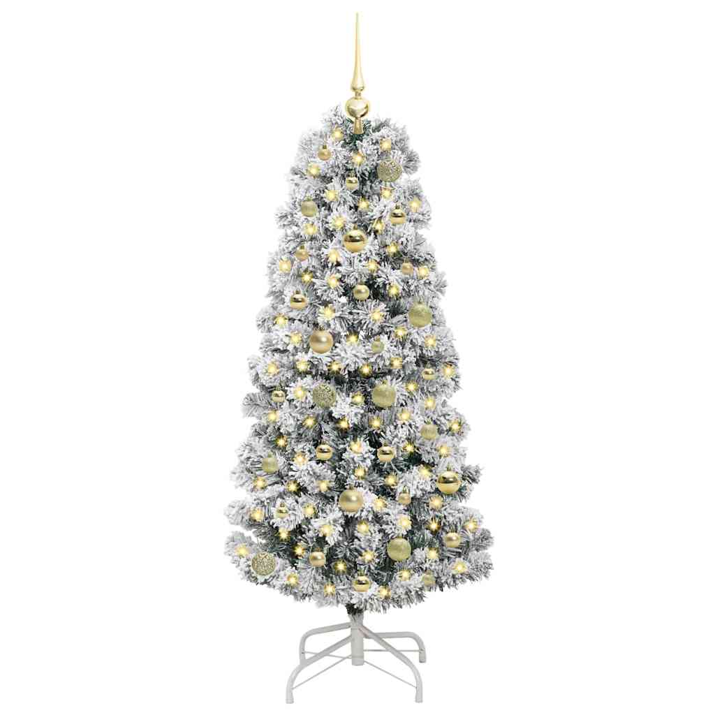 Plast Hingad Julgran 150 LED-lampor Grön och Vit 150 cm