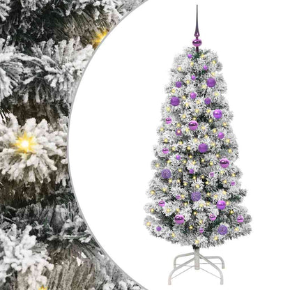 Plast Hingad Julgran 150 LED-lampor Grön och Vit 150 cm