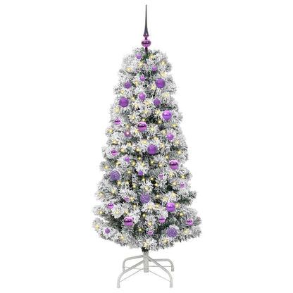 Plast Hingad Julgran 150 LED-lampor Grön och Vit 150 cm