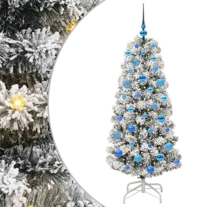 Plast Hingad Julgran 150 LED-lampor Grön och Vit 150 cm