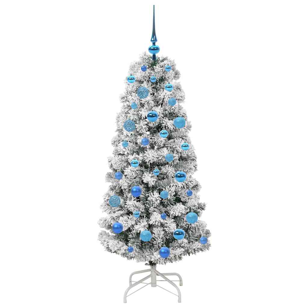 Plast Hingad Julgran 150 LED-lampor Grön och Vit 150 cm