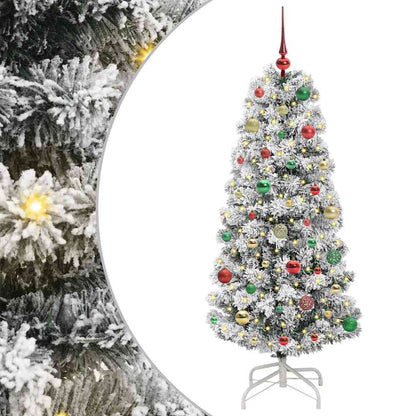 Plast Hingad Julgran 150 LED-lampor Grön och Vit 150 cm