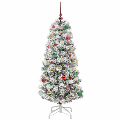 Plast Hingad Julgran 150 LED-lampor Grön och Vit 150 cm