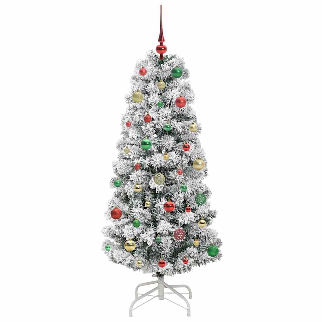 Plast Hingad Julgran 150 LED-lampor Grön och Vit 150 cm