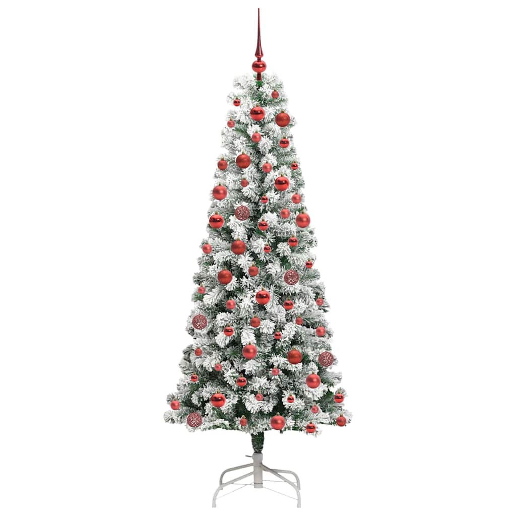 Plast Hingad Julgran 300 LED-lampor Grön och Vit 180 cm