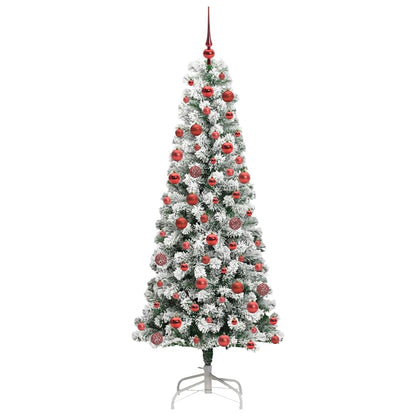 Plast Hingad Julgran 300 LED-lampor Grön och Vit 180 cm