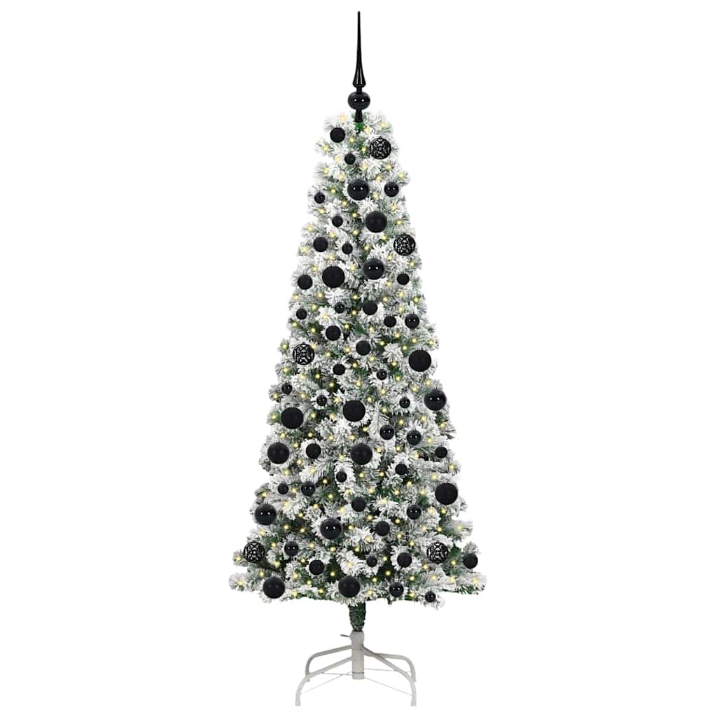Plast Hingad Julgran 300 LED-lampor Grön och Vit 180 cm