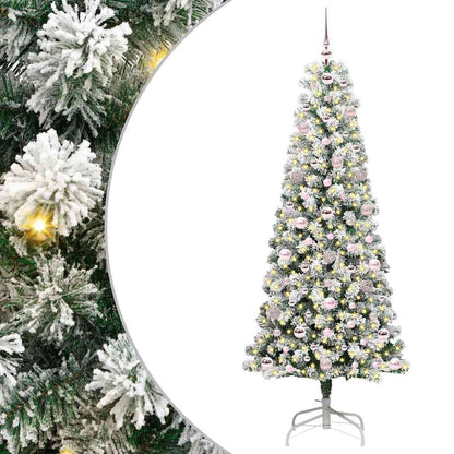 Plast Hingad Julgran 300 LED-lampor Grön och Vit 180 cm