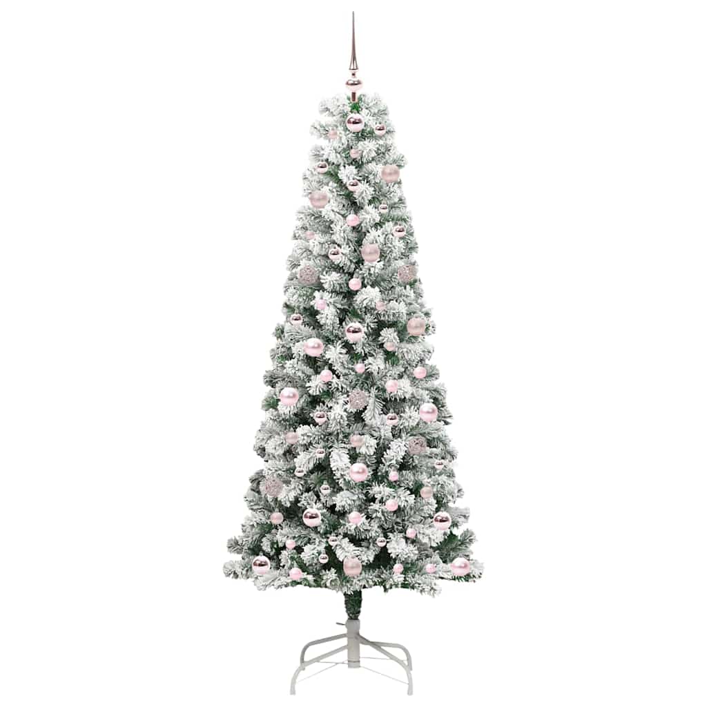 Plast Hingad Julgran 300 LED-lampor Grön och Vit 180 cm