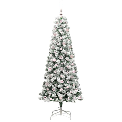 Plast Hingad Julgran 300 LED-lampor Grön och Vit 180 cm