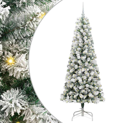 Plast Hingad Julgran 300 LED-lampor Grön och Vit 180 cm